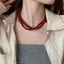 Kudosation Vintage Đỏ Đính Hạt Nelaces Cho Nữ Phong Cách Trung Hoa Hạt Thủy Tinh Nelace Tinh Tế Thanh Lịch Choker Thẩm Mỹ Phụ Kiện Trang Sức Đẹp