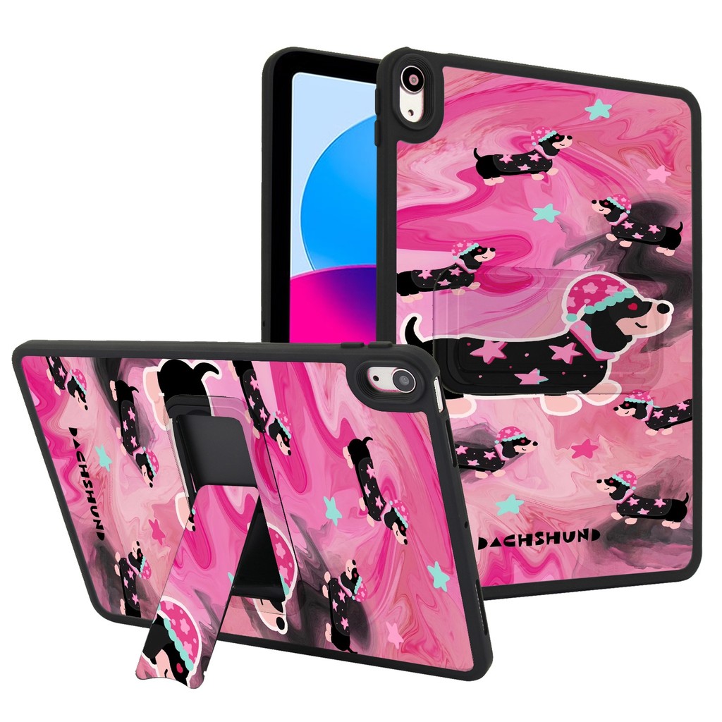 Vỏ cứng Frosted Stand Tuya Brown Puppy Pattern cho IPad Mini 4 5 6 7 8 9 10 11 12 A16 A19 A17Pro A17 Pro Air 2 3 4 5 6 7 8 10.9 "10.2" Pro11 Pro122.9 Air M2 M3 M4 M5