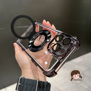 Ốp Điện Thoại Bốn Góc Giá Đỡ Từ Tính Cho Vivo V70 Elite FE V60E V60 V50E V50 V40 V30 V29E V29 Pro Lite V27 Pro Vỏ Mềm Trong Suốt Chống Sốc
