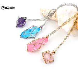 KUZHEN Thiết Kế Thép Không Gỉ Pha Lê Lồng Nelace Giá Đỡ Lưới Kim Loại Dây Xích Đá Thu Thập Giá Đỡ Có Thể Điều Chỉnh Mặt Dây Chuyền Trang Sức HOT