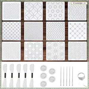 28 Chiếc Nhựa Stencil Bộ Mẫu Mẫu Họa Tiết Thêu Hình Học Sợi Vẽ Bản Mẫu Cho Tay Quilting May