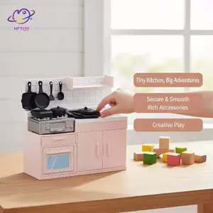 HFTOY 1 Bộ Bếp Mô Hình Mini Giáo Dục Nhà Bếp Chơi Đồ Chơi Cho Trẻ Em Roleplay Búp Bê Cảnh Nhà ~