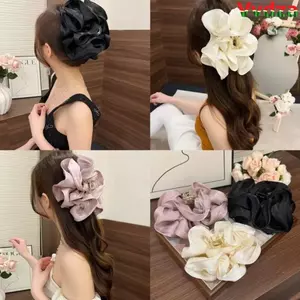 Vuốt Tóc VVDZA, Kẹp Tóc Xù Cao Cấp, Mũ Thanh Lịch Shimmering Luster Nữ Kẹp Cá Mập Phụ Kiện Tóc