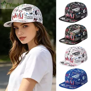 Mũ bóng chày YUUKII, Mũ chống nắng Graffiti chữ Hip Hop, Mũ Snapback in hình thoáng khí có thể điều chỉnh thông thường dành cho nam nữ