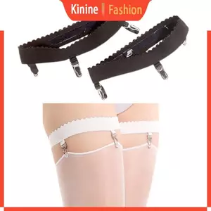 KIN Womens Co Giãn Chống Trượt Chân Garter Thắt Lưng Đùi Stocking Suspender Có Kẹp