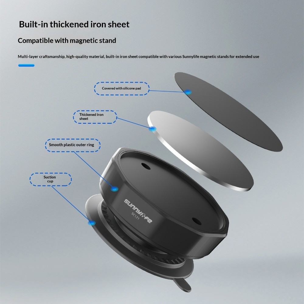 Giá đỡ cốc hút ép đa năng Sunnylife cho máy ảnh thể thao DJI Pocket 4, phụ kiện mở rộng từ tính cho máy ảnh thể thao INSTA 360 X5...