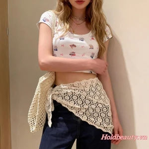 Thắt Lưng Ren Cho Nữ Boho Cutouts Tam Giác Bandana Hông Khăn Thắt Lưng Đầu Khăn