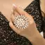 HFSHY Ngọc Trai Trắng Thanh Lịch Pha Lê Hoa Nữ Nhẫn Phụ Kiện Trang Sức Sang Trọng Lớn Hoa Hàn Quốc Nhẫn Đính Hôn Zircon Quà Tặng Tiệc VN