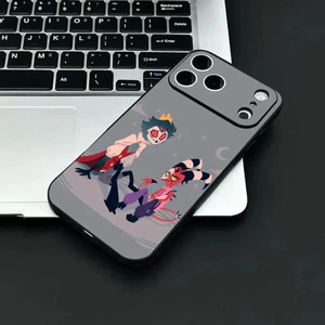 TP-3 Anime H-Helluva B-Boss Ốp Lưng Điện Thoại IPhone 17 16 15 14 13 12 11 Pro Max Plus Mini Đen Mờ Vỏ Mềm Funda