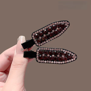 MAUROPOLI Phong Cách Mới Đầy Đủ Kim Cương Ánh Sáng Sang Trọng Màu Hồng Tím Liền Mạch Tóc Nổ Tóc Gãy Bên Kẹp