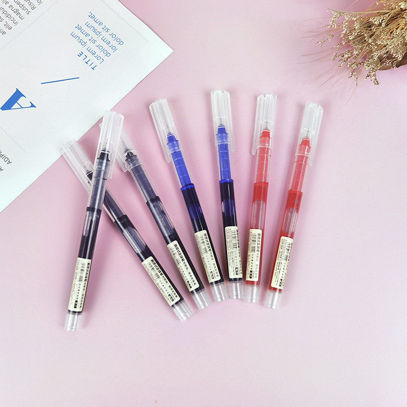 Hộp 20 bút gel lỏng khô nhanh 0.5mm ngòi kim đen dung lượng cao cho học sinh văn phòng, viết mượt không lem