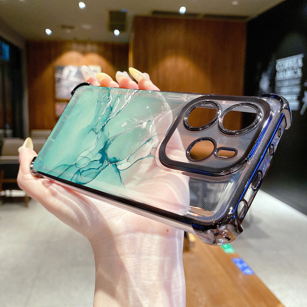 Tương thích với Xiaomi Redmi Note 14 13 Pro 5G 4G 12 13C 14C Màu Gradient Làm đẹp Vỏ mạ trong suốt Vỏ chống rơi