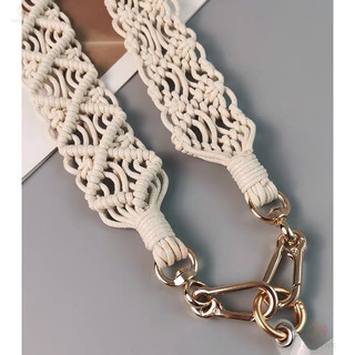 Dây Điện Thoại Di Động Phong Cách Retro Rỗng Dệt Tay Mạnh Mẽ Chống Mất Đeo Ngang ins Vỏ Điện Thoại Túi Dây Đeo Rộng