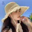 Mũ che ren nữ Mũ rộng vành lớn Mũ đi biển Mũ rơm mùa hè Mũ chống nắng có thể gập lại Mũ chống nắng thời trang Bãi biển chống tia cực tím [Mina]