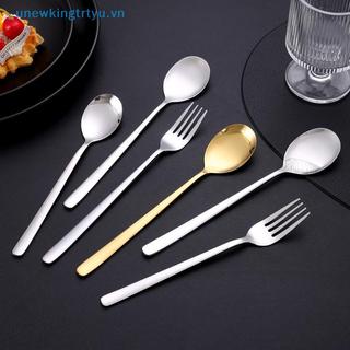 Unewtyu 2 Chiếc Thìa Nĩa Bạc Vàng Bằng Thép Không Gỉ Thìa Nĩa Cách Nhiệt Tay Cầm Dài Khuấy Thìa Tráng Miệng Dùng Cho Nhà Bếp Hàng Ngày VN
