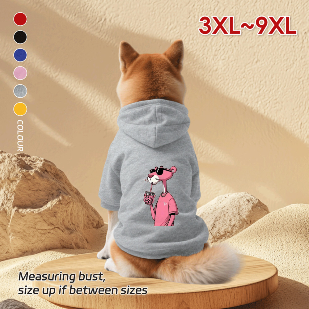 Áo Hoodie cho chó lớn 3XL-9XL, báo hồng, in hình gấu cưỡi ngựa, phong cách chui đầu, Có 6 màu, Vải mềm, Thoải mái, Ấm áp, Máy có thể giặt được, Thích hợp cho tất cả các giống chó lớn