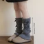 Nơ Chân Tất JKDESIGN - Dệt Kim Co Giãncao, Phong Cách Gothic Kawaii Ngọt Ngào cho Mùa Thu Đông