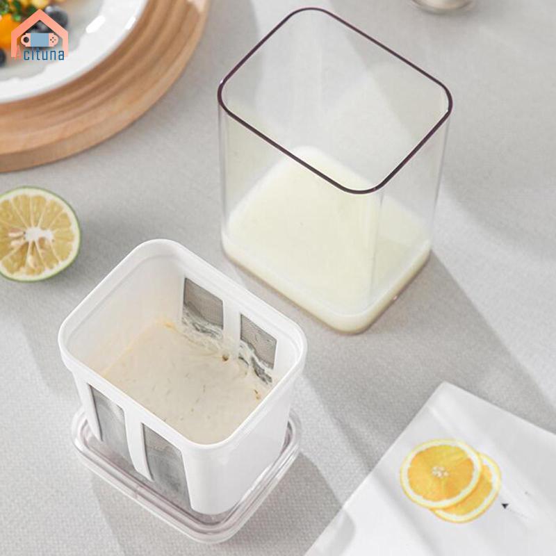 1800ml Sữa Chua Máy Làm Lưới Mịn Thép Không Gỉ Lọc Thực Phẩm Sàng Hộp Đựng Cho Nước ép Trái Cây Sữa Chua Hy Lạp