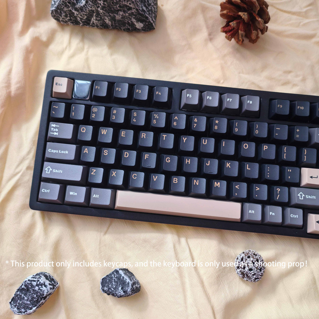 Obsidian Black Double Shot PBT Keycaps 128 Phím Cherry Profile Custom ...