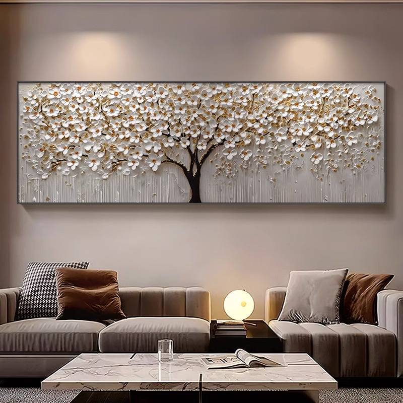 2026 Phong Cách Mới Phong Cách Phong Thủy Cây Giàu Có Tranh Trang Trí Cho Phòng Khách Sofa Nền Tường, Khí Quyển Và Ánh Sáng Sang Trọng