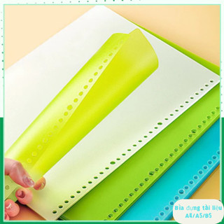 Bộ 4 Bìa nhựa tab phân trang sổ còng A5 / B5 / A4 màu trong suốt, xanh dương Bìa nhựa làm Binder