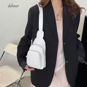Túi đeo chéo vải nhung DELMER, Túi đeo vai Gói ngực Túi đeo chéo vải nhung, Túi lưu trữ điện thoại thông thường Túi đi học Túi đeo thắt lưng ngoài trời