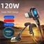 Cáp có thể thu vào lò xo Cáp dữ liệu sạc nhanh 120W Thiết kế khuỷu tay đôi với đèn báo Cáp dữ liệu sạc cho điện thoại, ô tô, máy tính xách tay