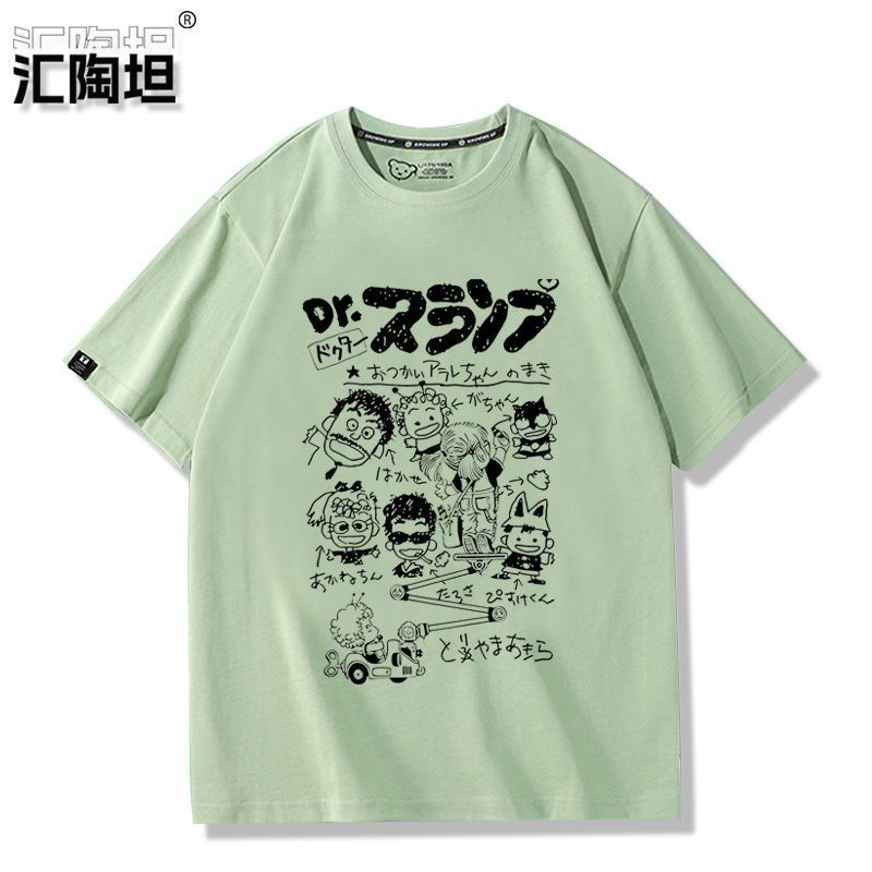 Akira Toriyama Khớp Hàng Hóa Vẽ Tay Graffiti Áo Thun Ngắn Tay Nam Nữ Mùa Hè Nguyên Bản Quần Áo Xu Hướng