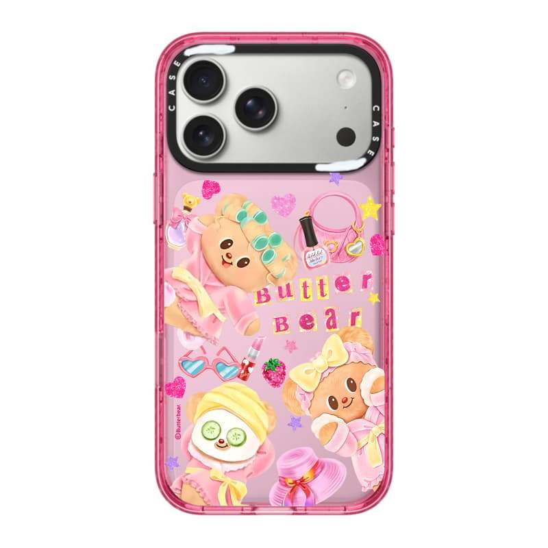 CASECASE X Butterbear at 8Am Ốp lưng Đen / Xanh da trời / Hồng Bộ sưu tập kẹo Fizz Màu sắc Rõ ràng Cứng Từ tính Hút tác động cho Apple IPhone 13 14 15 16 17Pro Max Plus Có hộp