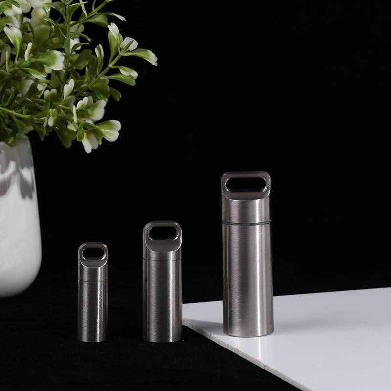 < Honeyba > Hộp đựng thuốc chống nước Mini Titan Hộp đựng thuốc di động Hộp đựng thuốc đẹp