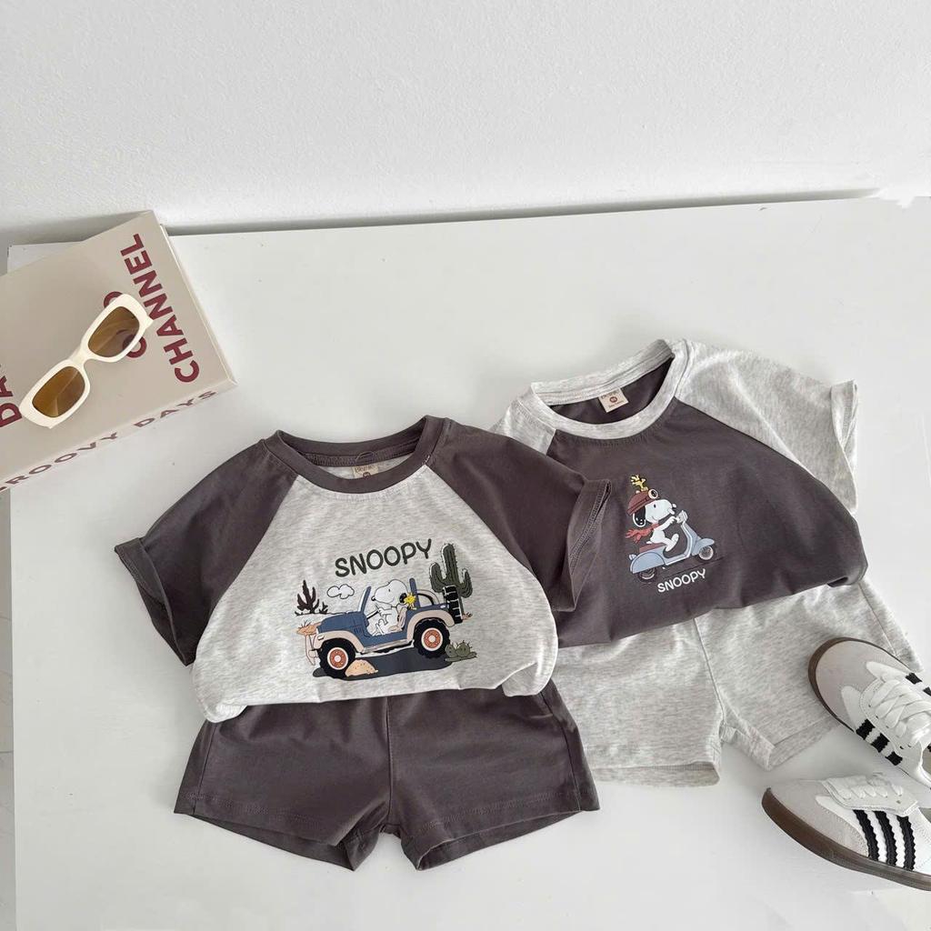 Bộ quần áo COTTON SNOOPY CHO BÉ TRAI, Bộ quần áo đi học đi chơi cho bé