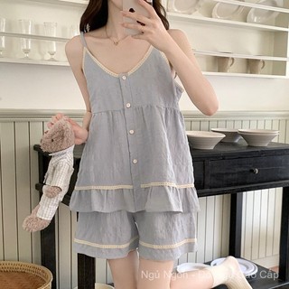 [Luni-Order] Đồ Ngủ Nữ 2 Dây Có Mút Ngực Cotton Mây, Set Quần Short Mặc Nhà Mềm Mát Nhiều Màu Sắc và Kích Thước ĐN24
