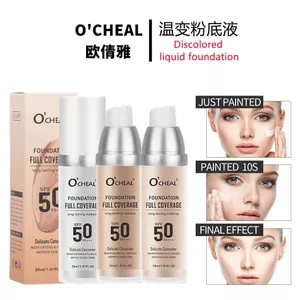 Thay đổi nhiệt độ Kem nền dạng lỏng OCHEAL Kem che khuyết điểm dưỡng ẩm Dịch vụ lâu trôi Không dễ dàng cất cánh Trang điểm Làm sáng màu Kem che khuyết điểm Thay đổi màu sắc Phong cách mới