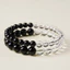 Vòng tay pha lê trắng Obsidian - Handmade Dân tộc Retro - Tùy chọn miếng đệm kích thước 6 / 8 / 10 / 12mm - Vòng tay đính cườm Unisex