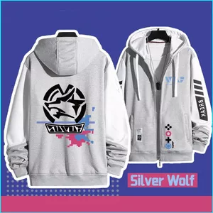 SY3 Honkai Star Rail Bạc Sói Vẽ Tay Áo Khoác Áo Khoác Tùy Chỉnh Cá Tính Full Zip Áo YS3