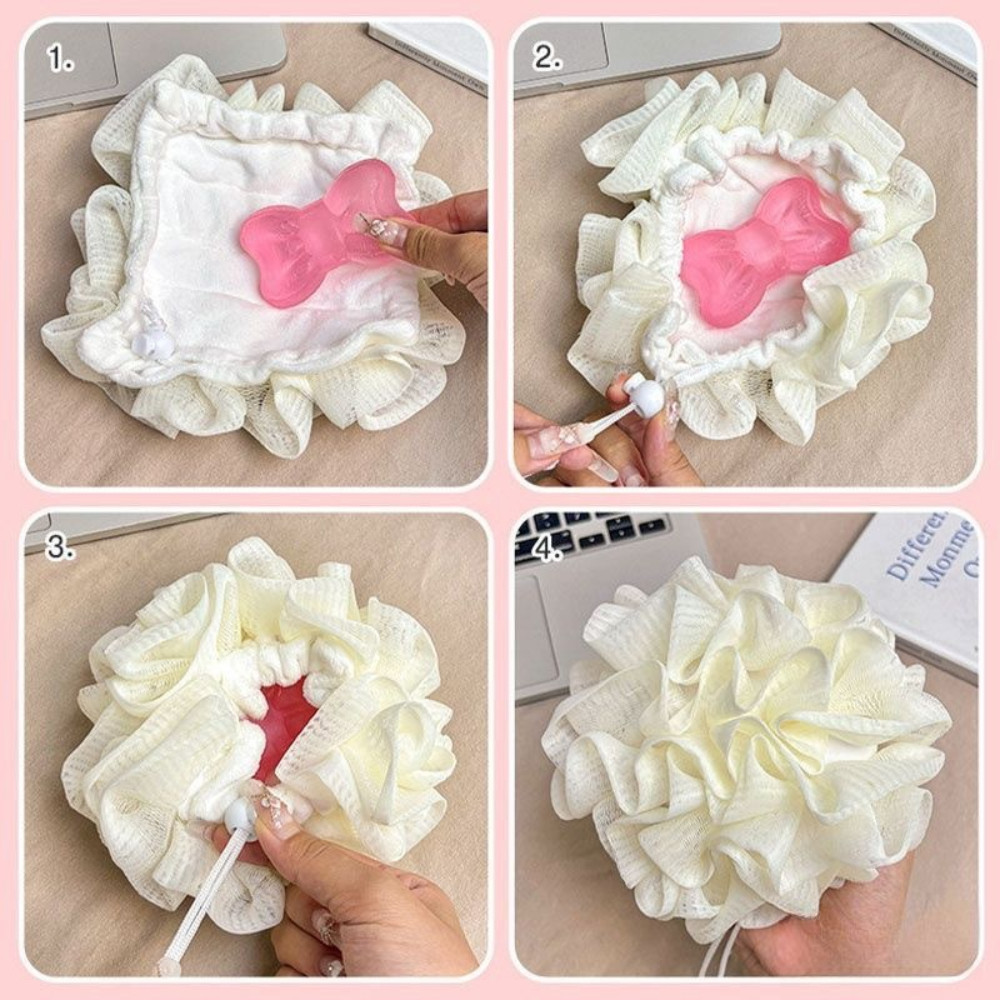 Bông Tắm Ren Hoa Mềm Mượt, Tạo Bọt Với Đế Lưới 2 Lớp, Đựng Được Sữa Tắm & Tẩy Da Chết | BigBuy360 - bigbuy360.vn