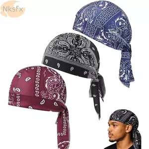 Mũ Hijab NKSFX, Khăn trùm đầu Bandana thoáng khí in Paisley, Nhẹ Nhanh khô có thể điều chỉnh chống tia cực tím Mũ cướp biển Hoạt động ngoài trời