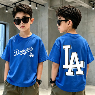(Giao hàng trong vòng 24 giờ) Áo thun/áo sơ mi trẻ em, 100% cotton, họa tiết MLB, phù hợp cho bé trai từ 2-12 tuổi.