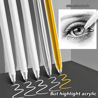 Bút Gel Trắng Ngòi Fine Tip – Đánh Dấu Nổi Bật, Vẽ Graffiti Mini, Viết Chữ Trang Trí Thiệp Cute