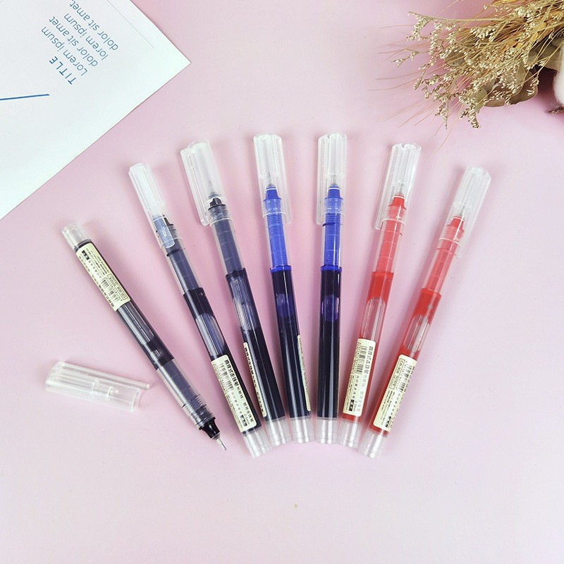 Bộ 20 Bút Gel Ngòi Kim 0.5mm Màu Đen - Bút Bi Nước Khô Nhanh, Đầu Nhọn Viết Êm, Mực Lớn Dành Cho Học Sinh