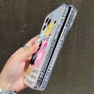 Ốp Khe Cắm Thẻ Trong Suốt Cho Vivo V60 Lite V50 Lite V40 V29 Pro V23 V27E Ốp Lưng Điện Thoại Miao Beach Mico Cat In Hình Bảo Vệ Cho Vivo Y02 Y02A Y02S Y11 Y16 Y35 Y56