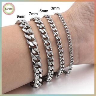 Vòng tay dây chuyền Cuba SAFENH từ 3 đến 9 mm, phù hợp nam và nữ