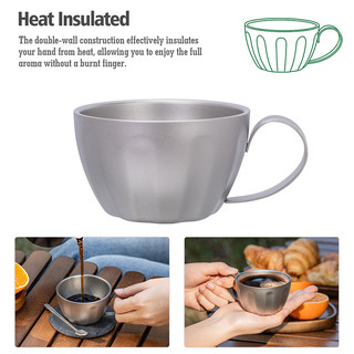 Boundless Voyage Demitasse Cup Cốc cà phê treo tường đôi Cốc cà phê Espresso có tay cầm và thìa, Máy rửa chén an toàn 3088D-New