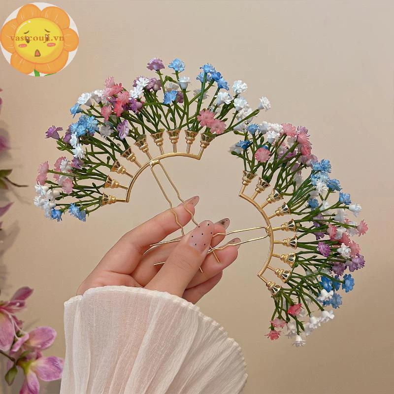 Kẹp Tóc Hình Chữ U Với Hoa Nhân Tạo - Phụ Kiện Tóc Sang Trọng Cho Các Bữa Tiệc
