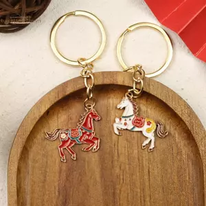 TRTR 2026 Ngựa Năm Móc Khóa May Mắn Cung Hoàng Đạo Ngựa Mặt Dây Chuyền Năm Mới Phước Lành Móc Khóa Túi Trang Trí Phụ Kiện Quà Tặng VN
