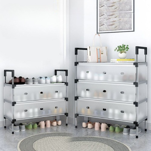 Kệ Giày Dép 5 Tầng Inox Có Nắp Đậy Chắn Bụi, Chắc Chắn, Sắp Xếp Gọn Gàng