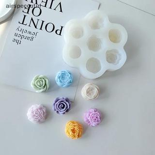 Airspecutin Khuôn Silicon Hoa 7 Trong 1 3D Hoa Hồng Mẫu Đơn Bánh Sô Cô La Khuôn Nướng Bánh Handmade Nến Xà Phòng Thạch Cao Nhựa Dụng Cụ Làm Thủ Công EN