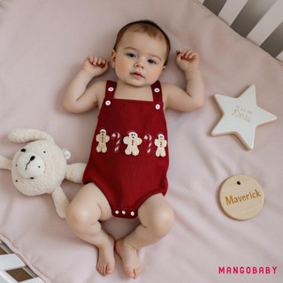 MG-Baby Bộ áo liền quần Giáng sinh Áo liền quần thêu chữ cây không tay