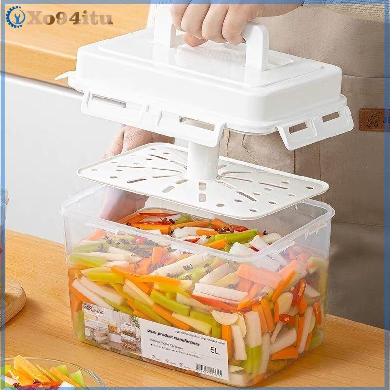 XOITU 5L Kimchi Press Hộp đựng dưa chua cho Gherkin Sauerkraut Kimchi Hộp đựng và lên men Tổ chức VN