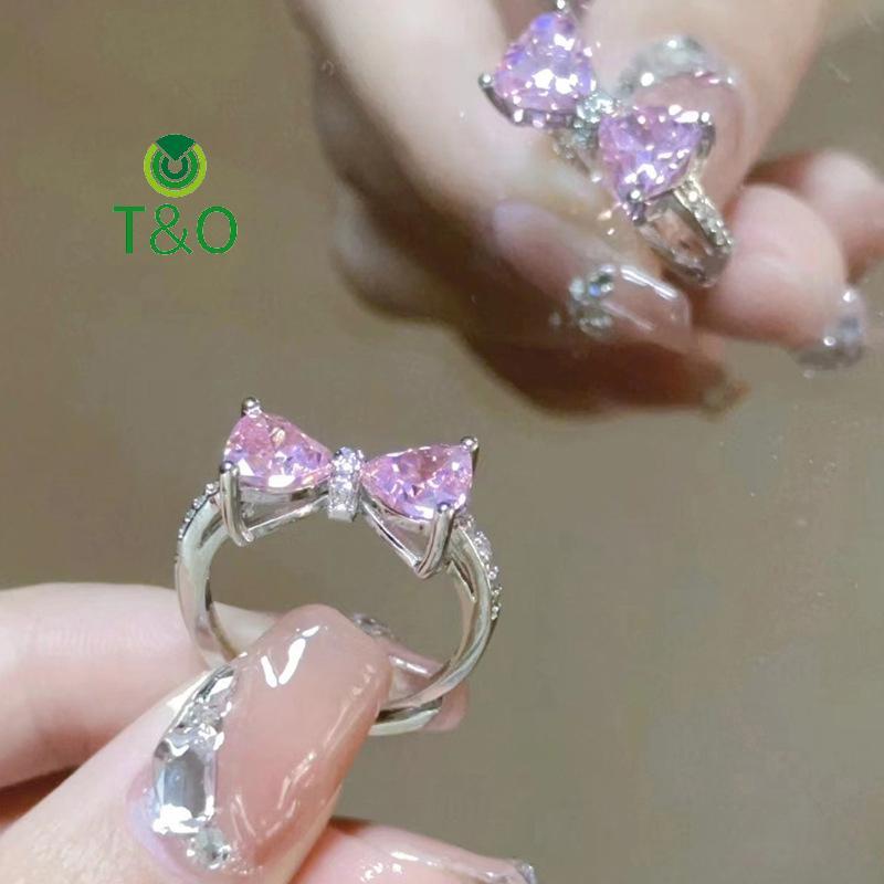 Nhẫn cung zircon cho bé gái với đá pha lê, dễ dàng điều chỉnh size - Quà tặng lãng mạn